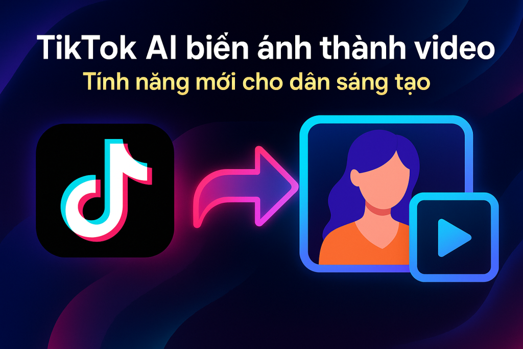 TikTok AI tạo video từ ảnh với hiệu ứng mây bay, sóng biển